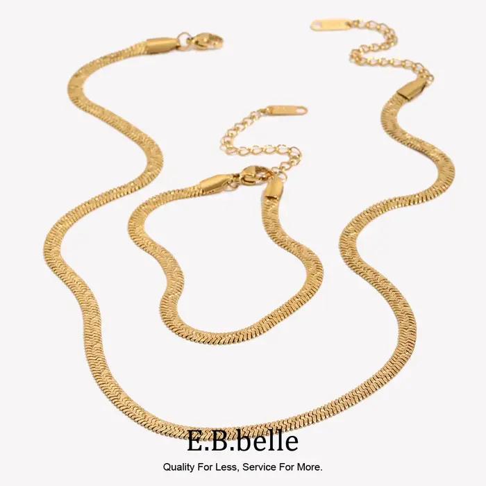 E.B.belle-Bracelet en arête de poisson gaufré Wave