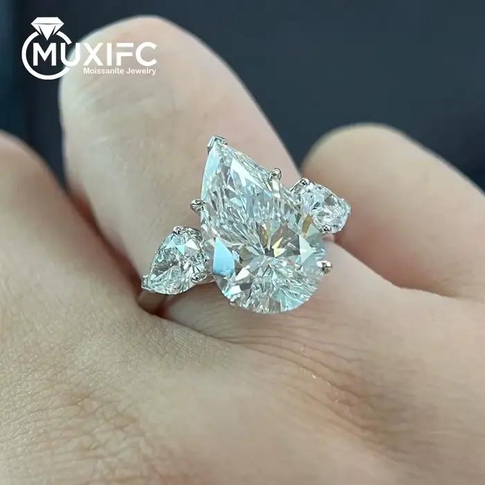 Bague MUXIFC en moissanite taille poire pour femme