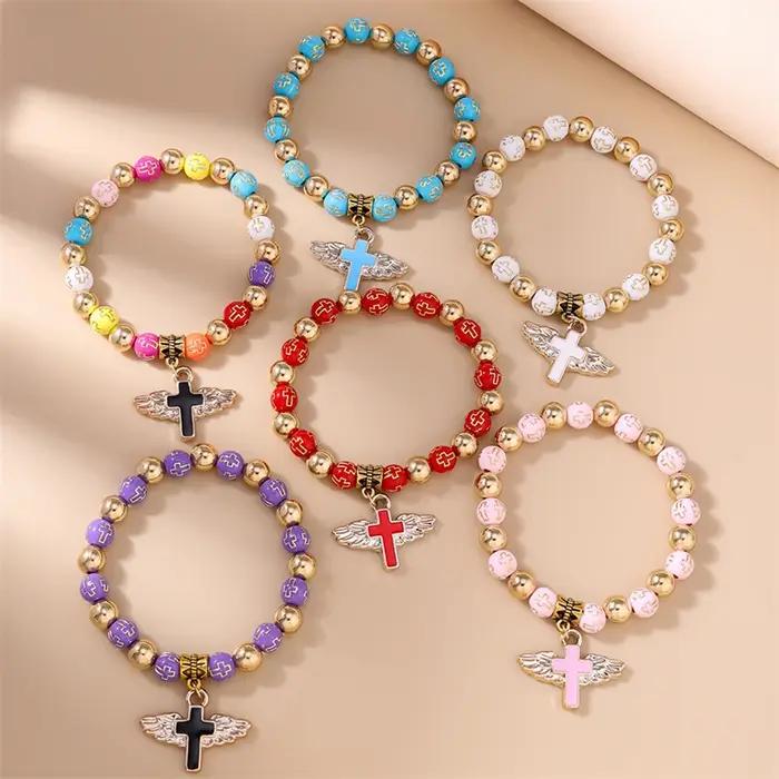 Bracelet de perles colorées fait main à la mode pour femmes