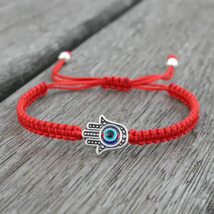 Nouvelle mode mauvais yeux Bracelet pour hommes femmes à la main tressé Fatima