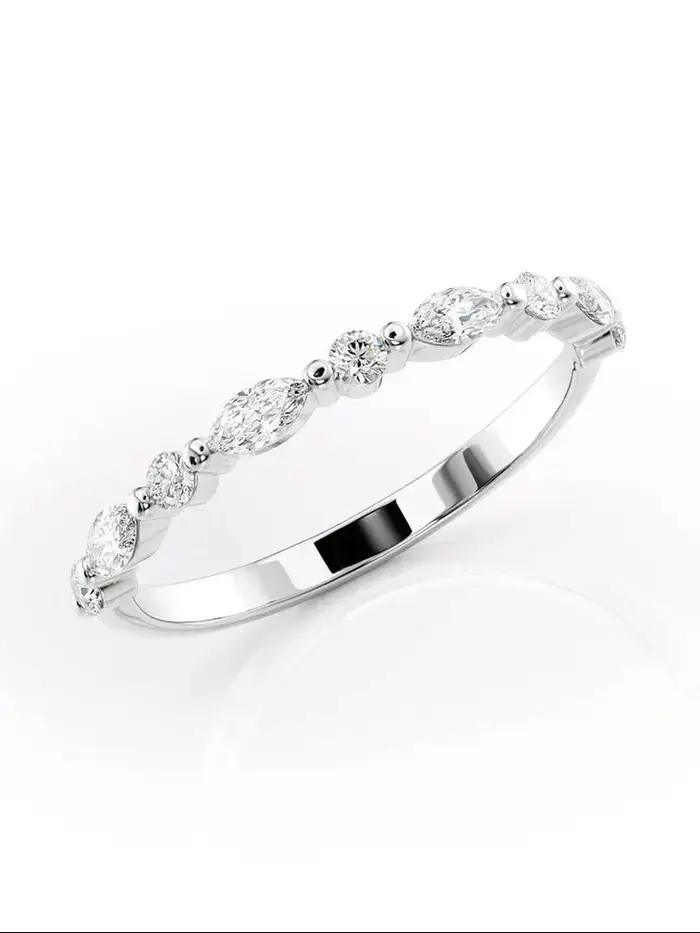 Bague en argent sterling 925 sertie de moissanite véritable pour femmes, élégante et sophistiquée, idéale pour le mariage et les occasions spéciales