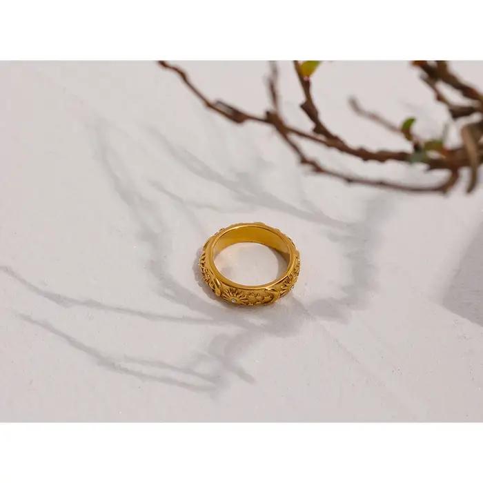 Yhpup soleil étoile lune bague en acier inoxydable bijoux élégant métal céleste femmes
