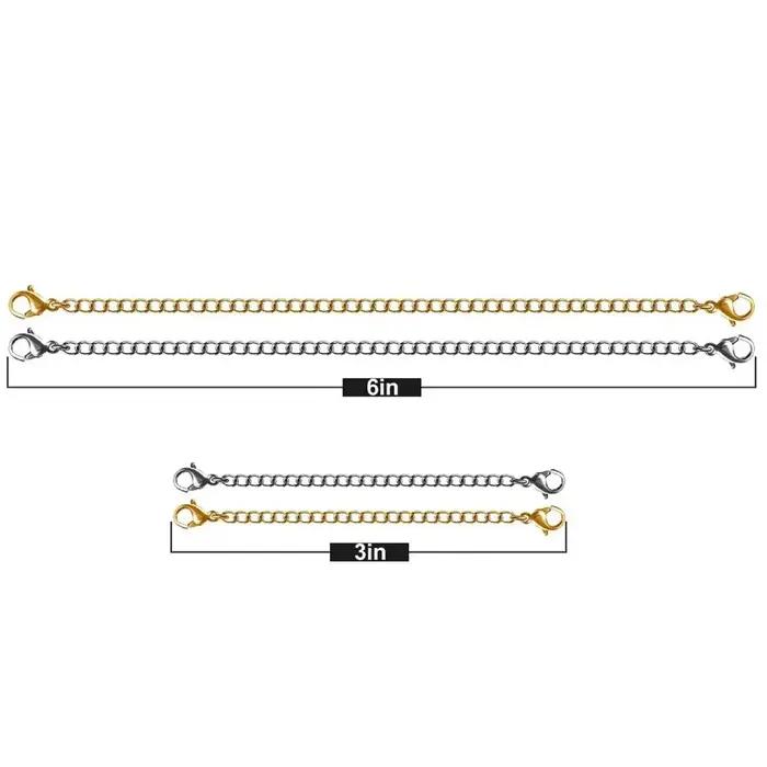 Extension de chaîne de sécurité 6 ''or argent noir 3''