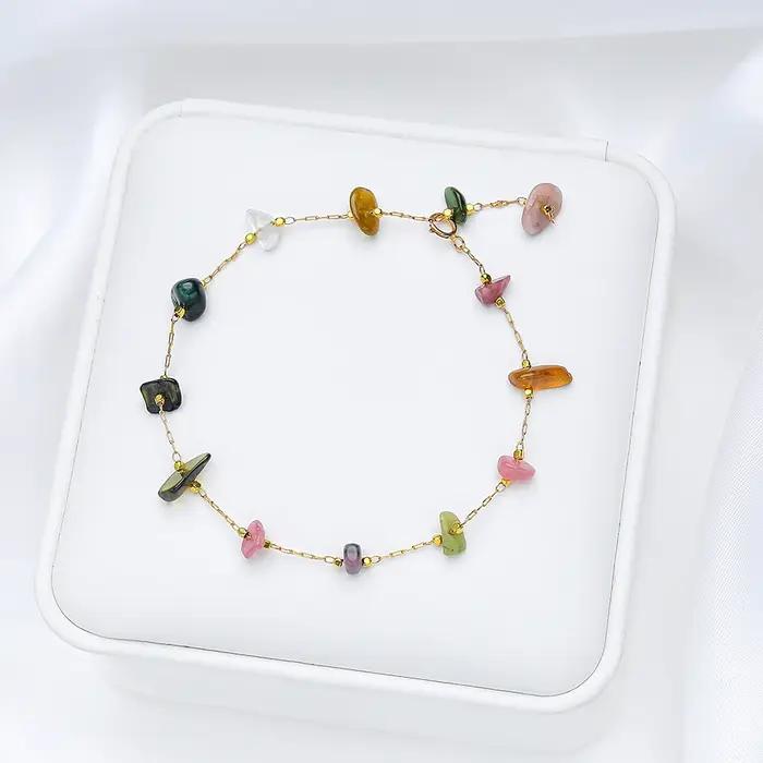 Bracelet en pierre naturelle tourmaline pour femme