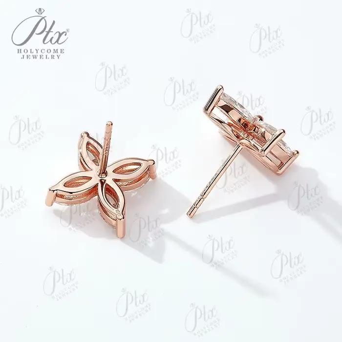 Ensemble de bijoux de boucles d'oreilles en Moissanite en forme de Marquise