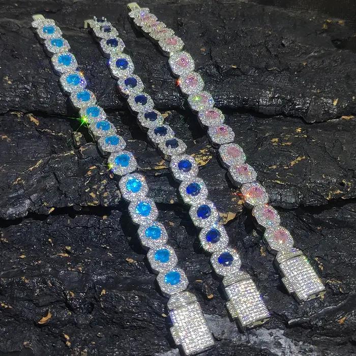 Bracelet de tennis Iced Out en métal avec logo personnalisable pour homme ou femme occasions spéciales