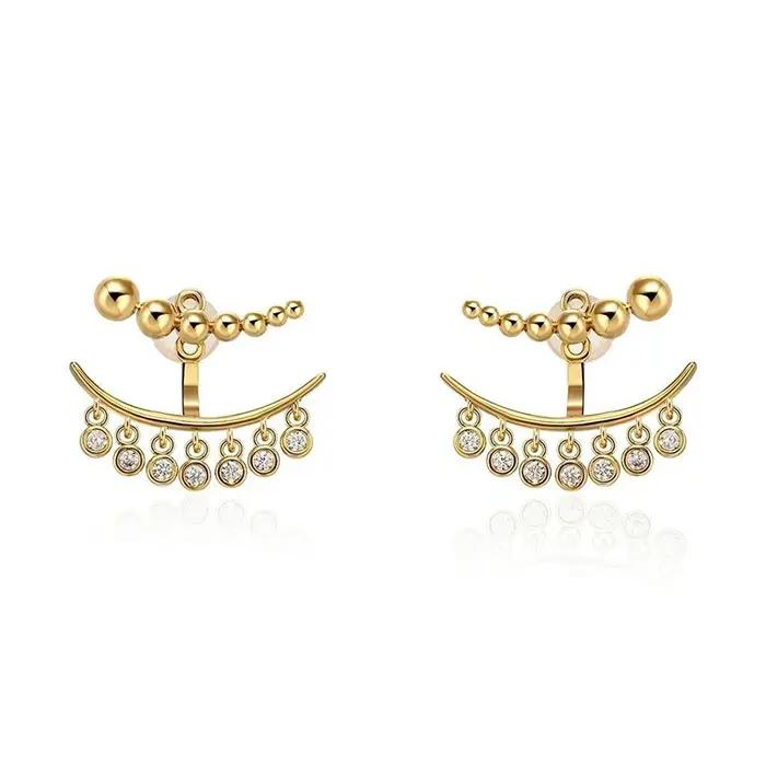 ANENJERY perles glands incrusté Zircon boucles d'oreilles pour les femmes mode personnalité bijoux c