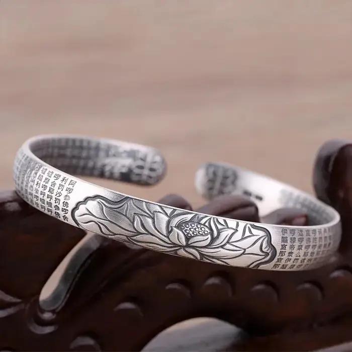 Bracelet jonc rond tendance en argent sterling 925