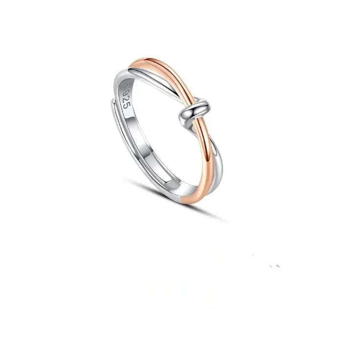 Bague de Couple en argent Sterling 925 pour hommes et femmes