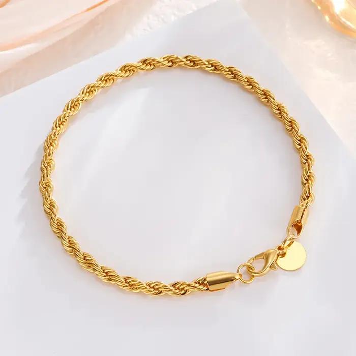 Bracelet en argent sterling 925 torsadé pour femmes et hommes mode minimaliste cadeau occasion spéciale