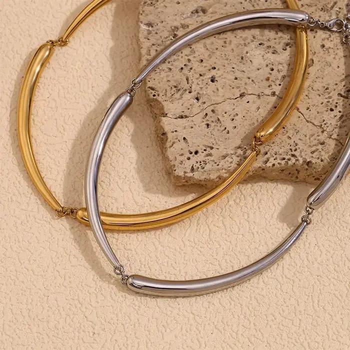 MamitaSlay Cool Hip-hop quatre noeuds de bambou collier Punk en acier inoxydable bijoux imperméable colliers femme tendance 2024 décoration