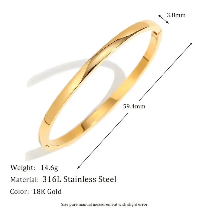 E.B.belle – bracelets de forme ovale, multi-tailles, renflement brillant, plaqué or 18 carats, en ac