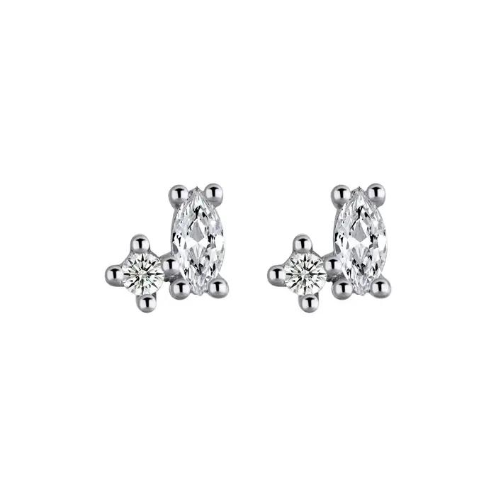 Boucles d'Oreilles Scintillantes en Argent Sterling S925 Design Simple Luxe Polyvalentes Bijoux Tendance Femme Occasions Spéciales