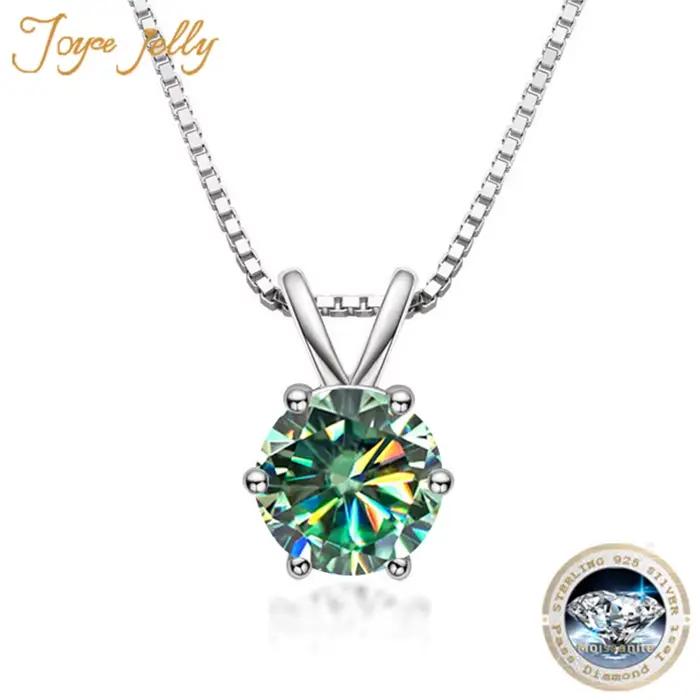 Pendentif Moissanite en Argent Sterling 925 pour Femme, Bijoux de Mariage et Cadeaux Occasions Spéciales