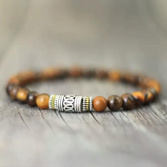 Bracelet minimaliste en pierre naturelle de 6mm
