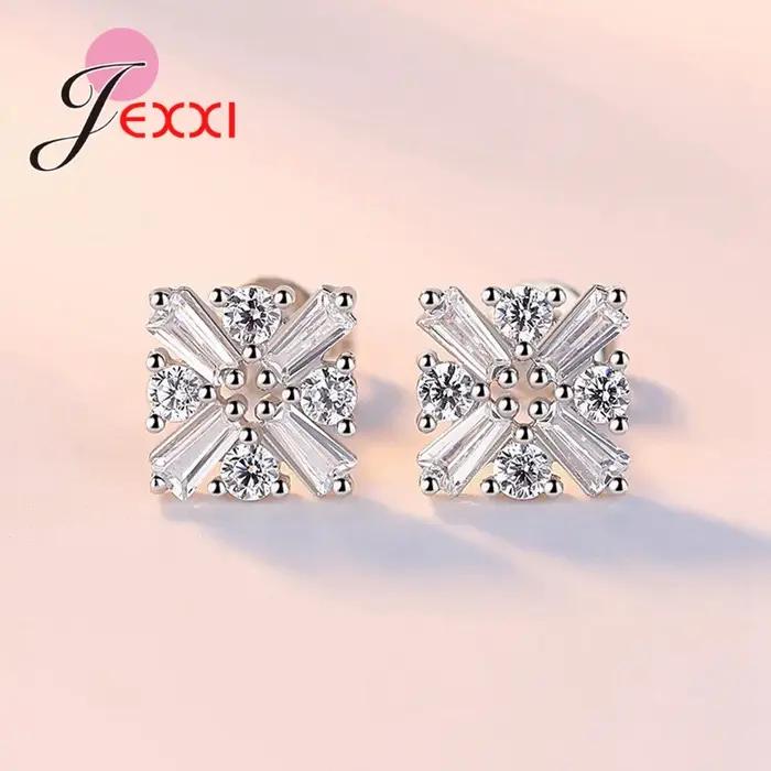 Promotion ventes 1 nouveaux bijoux percés broche boucles d'oreilles cubique Zircon cristal 925 en argent Sterling accessoire de mode