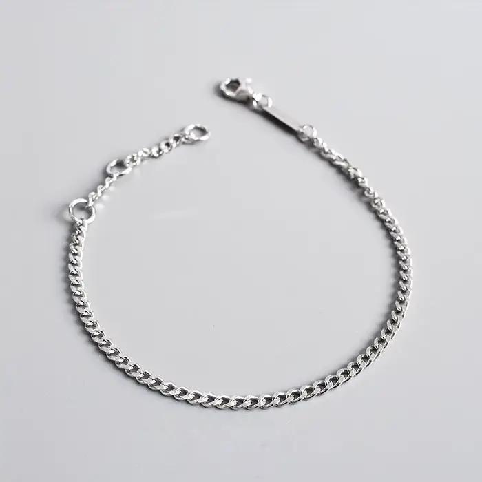La Monada Bracelets pour femme argent 925 Sterling rétro minimaliste argent 925 bijoux pour femmes B