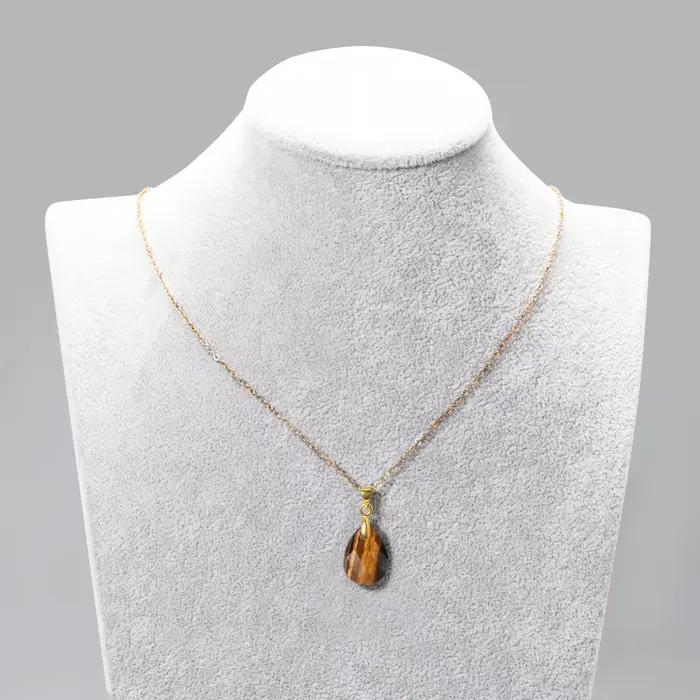 Collier pendentif en cristal de pierre naturelle pour dames, bijoux en forme de larme, cadeau pour la mère, mode bricolage, bateau de chia