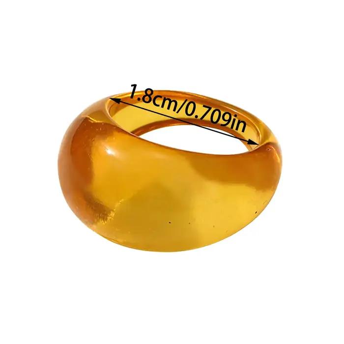 Bague acrylique colorée et transparente en plastique géométrique simple et créative pour homme et femme occasions spéciales sorties et événements