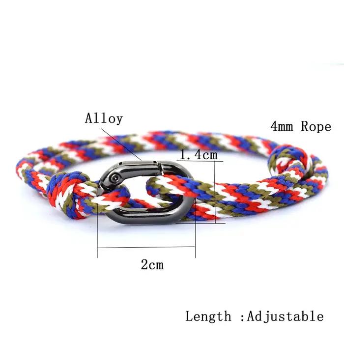 Nouveau Bracelet en corde hommes réglable Double couche à la main boucle coulissante macramé Braslet surf bijoux Pulseira Corda Masculina