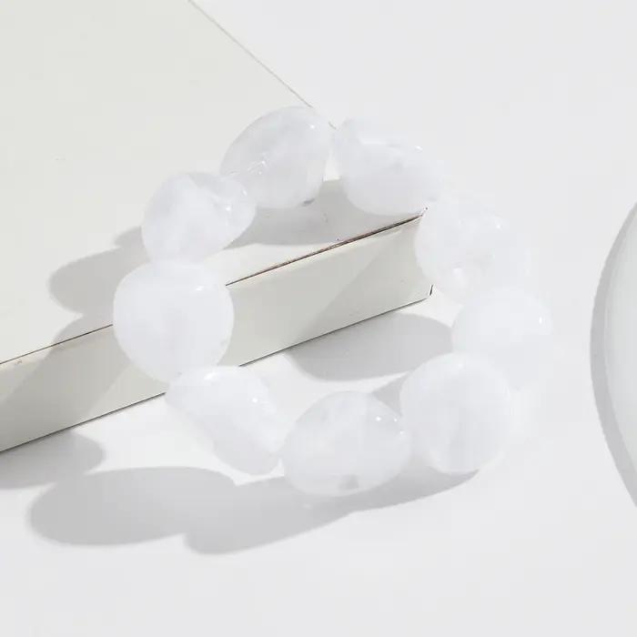 Nouveau Bracelet Extensible Bohème en Perles Irrégulières Colorées en Forme de Pierre