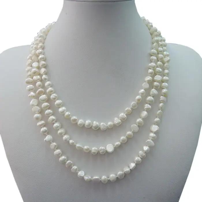 Collier Long de perles d'eau douce 100% naturelles