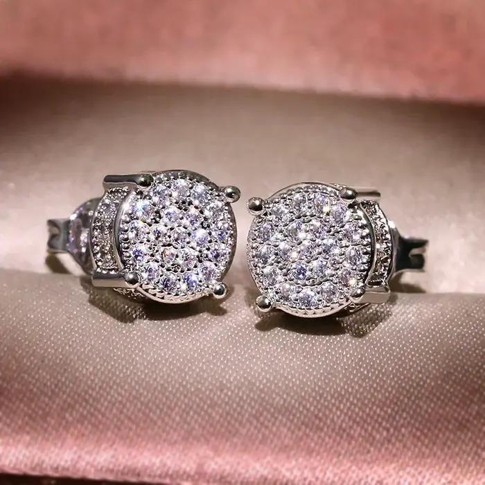 Magnifiques boucles d'oreilles en or véritable 18k pour femme