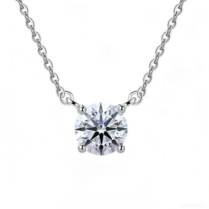 Collier en argent sterling 925 avec pendentif moissanite pour femmes styles modernes et élégants pour occasions spéciales