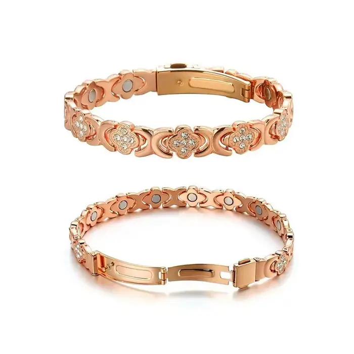Bracelet magnétique porte-bonheur pour femmes ; Bracelet en cuivre réglable ; Idéal pour offrir des cadeaux de bijoux récents aux amoureux, aux mères et aux sœurs