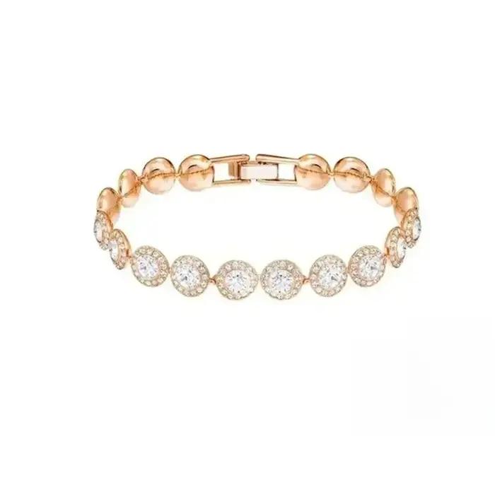 Ensemble de bijoux rond 2026 avec boucles d'oreilles, bracelet et collier en pierres précieuses pour femmes occasions spéciales
