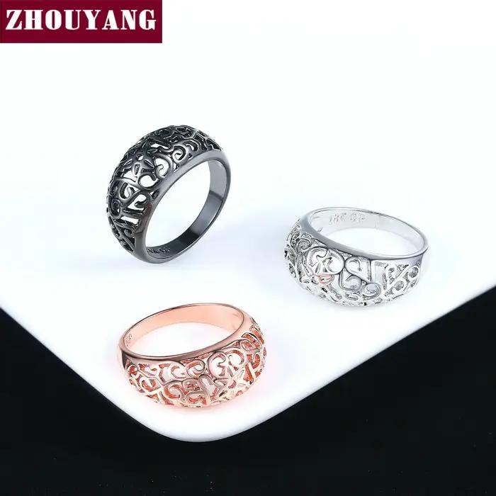 ZBathroom UYANG-Bague épaisse vintage pour femme