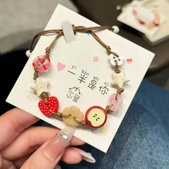 Bracelet à breloques en forme de pommes pour filles
