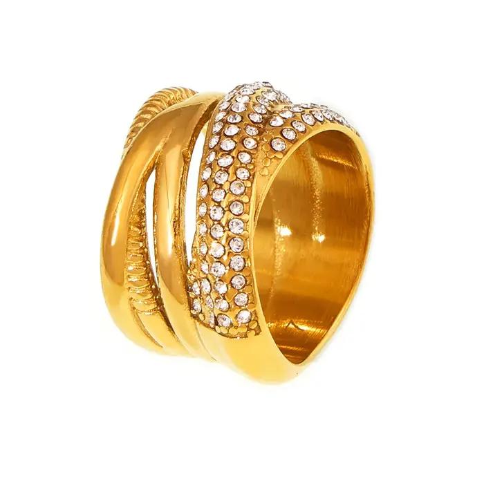 Amaiyllis-Bague d'index tissée en croix pour femme