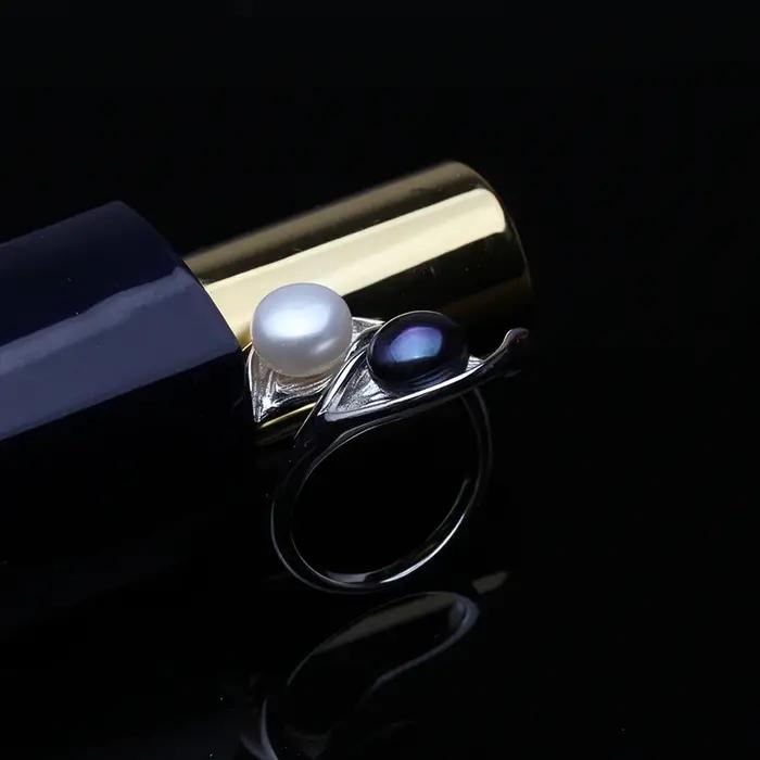 Superbe bague en perles d'eau douce naturelles blanches