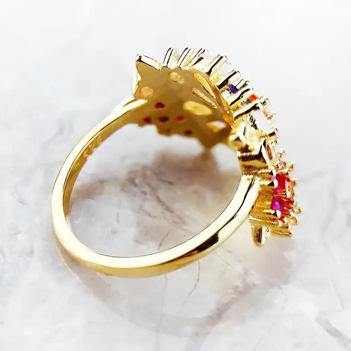 Bague à fleurs colorées