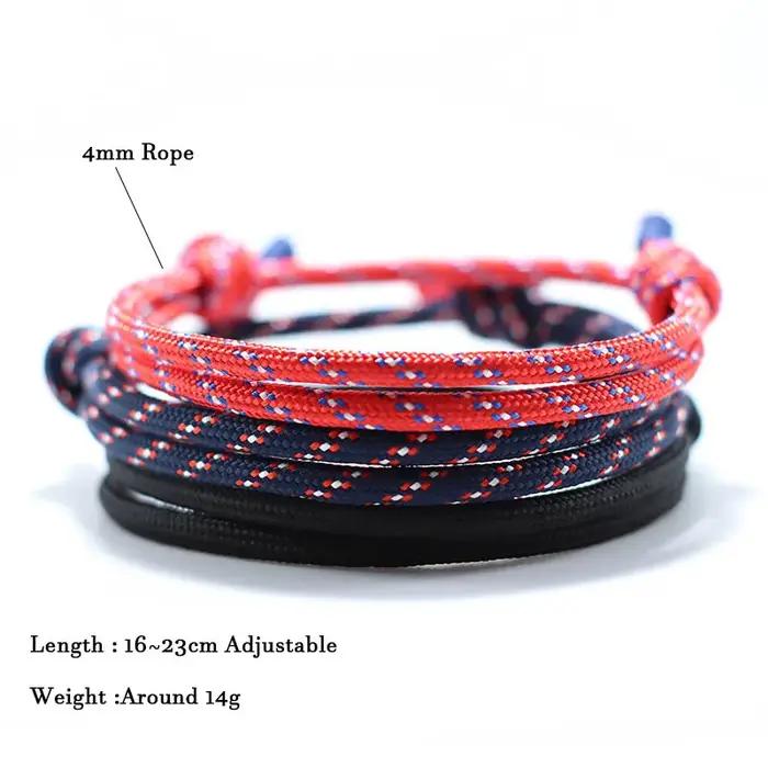 Noter – ensemble de bracelets tressés ajustables pour hommes