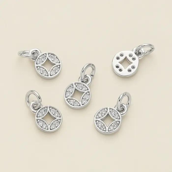 Pendentifs ronds plaqués or 14/18K