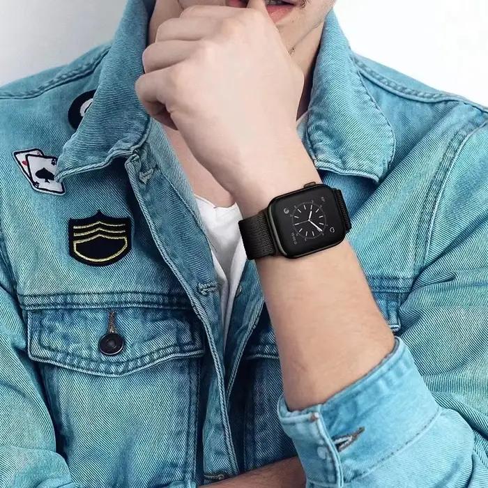 Bracelet pour bracelet de montre Apple 49mm 44mm 40mm 45mm 41mm 42mm 38mm bracelet en Nylon élastique réglable iWatch série 8 se 7 6 5 9 Ultra
