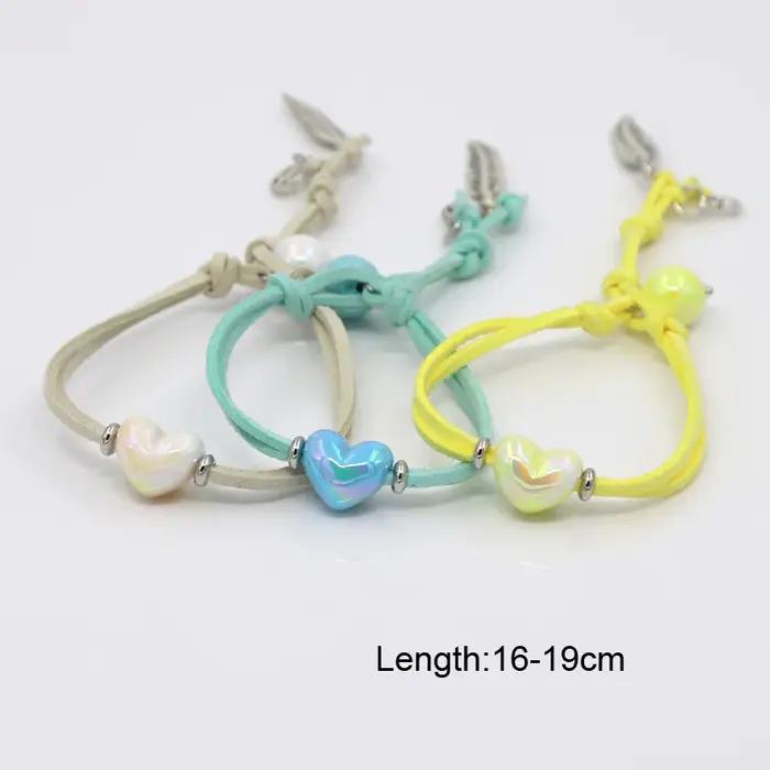 Bracelet à breloques en forme de cœur pour femmes