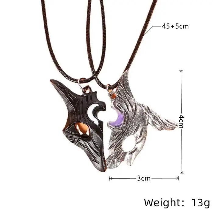 Collier Antique plaqué argent, 2 pièces, Style Vintage, pendentif périphérique de la ligue des légendes, mouton et loup, bijoux