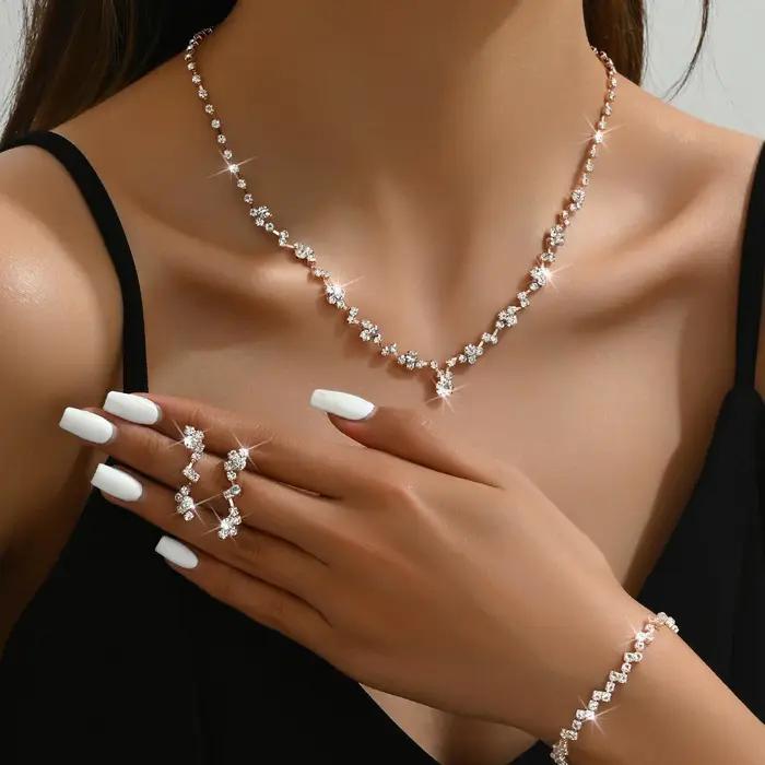 BLIJERY nouveaux ensembles de bijoux de Style ondulé Simple pour les femmes collier ras du cou boucles d'oreilles ensembles de bijoux de fête de mariage de mariée