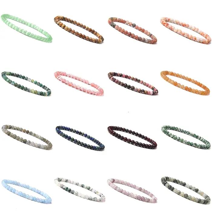 Bracelet de perles en pierre naturelle d'agate de Quartz de 4mm