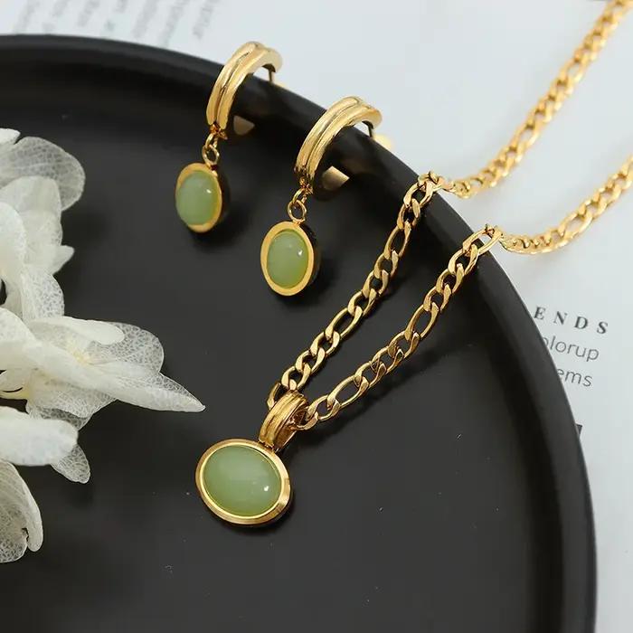Amaiyllis – collier et boucles d'oreilles en pierre naturelle