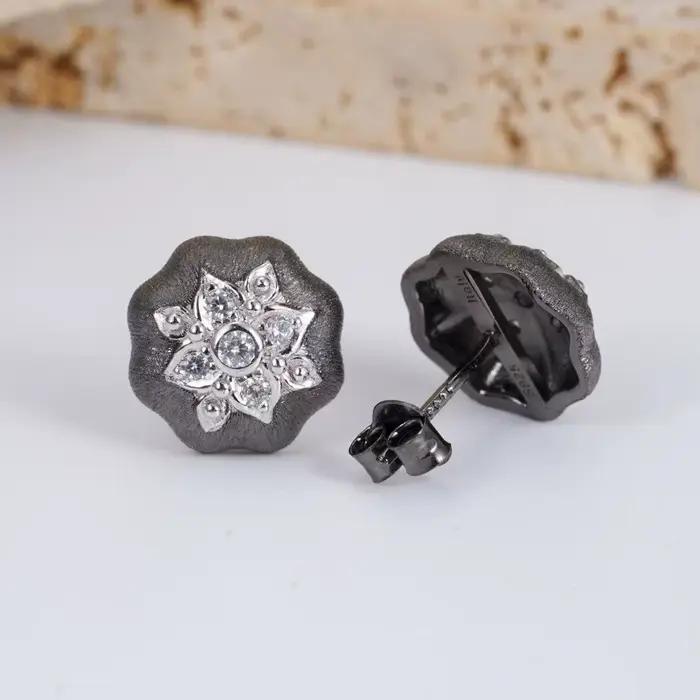 Boucles d'oreilles Vintage italiennes en argent pur 925