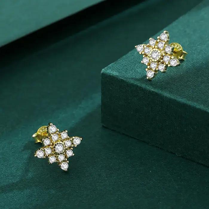 Boucle d'oreille flocon de neige pour femmes
