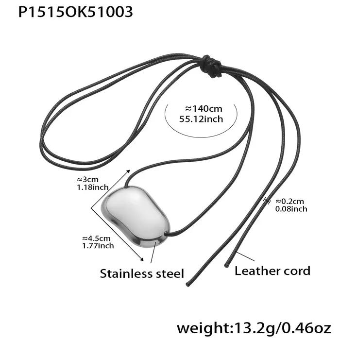 Collier Long superposé en cuir noir pour femmes, chaîne de 140cm, couleur or argent, pendentif multi