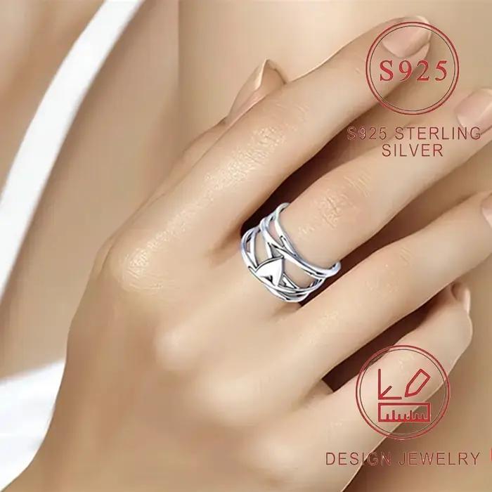 Alliance en argent sterling 925 en forme de cœur bijou de mariage pour femme style français chic bijoux de mode occasion spéciale