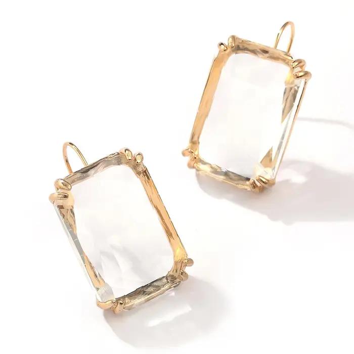Boucles d'oreilles suspendues en résine transparente pour femmes