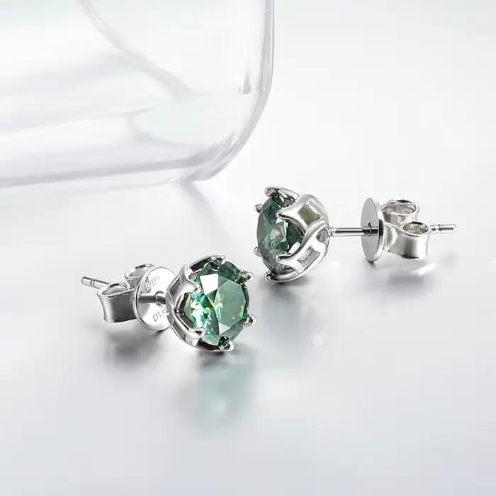 MooYA-Boucles d'Oreilles en Moissanite pour Femme et Fille