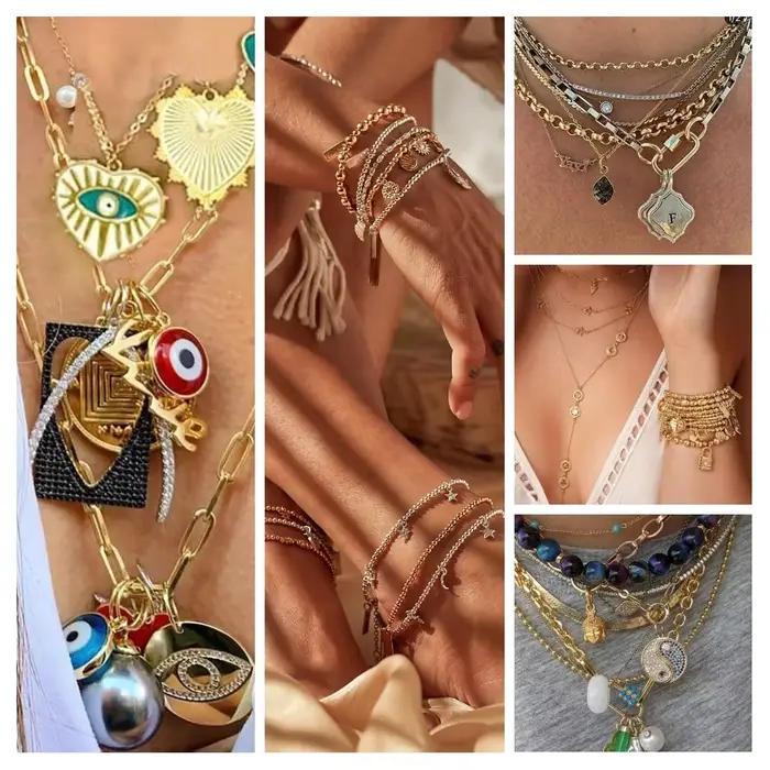 Breloques pendentif bohème pour la fabrication de bijoux, collier, Bracelet, boucles d'oreilles, couleur or, porte-bonheur, accessoires Dijes